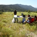 Setting up camp at "Plan B"