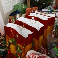 The floor covered in gifts