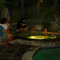 Bugoy damming up the jacuzzi
