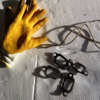 Old Exhaust Gaskets Removed