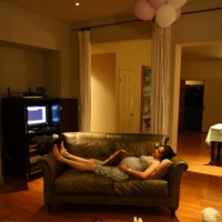 Nickel watches over a tired Pat