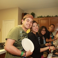 Preparing some bacon