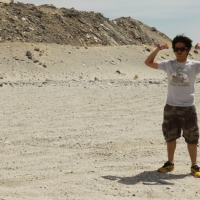 Trying to act cool in the middle of the desert