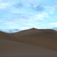 Basso on top of Eureka Dunes