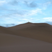 Basso on top of Eureka Dunes