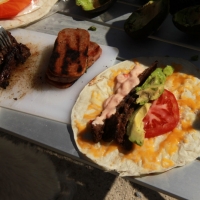 Carne Asada, Guac, Cheese, and Mystery Pink Sauce