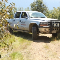 Backing out Tim's truck