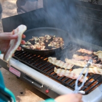 Prepping for Mushroom Bacon burgerzz