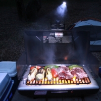 Grilled corn, Steak, Bell Peppers